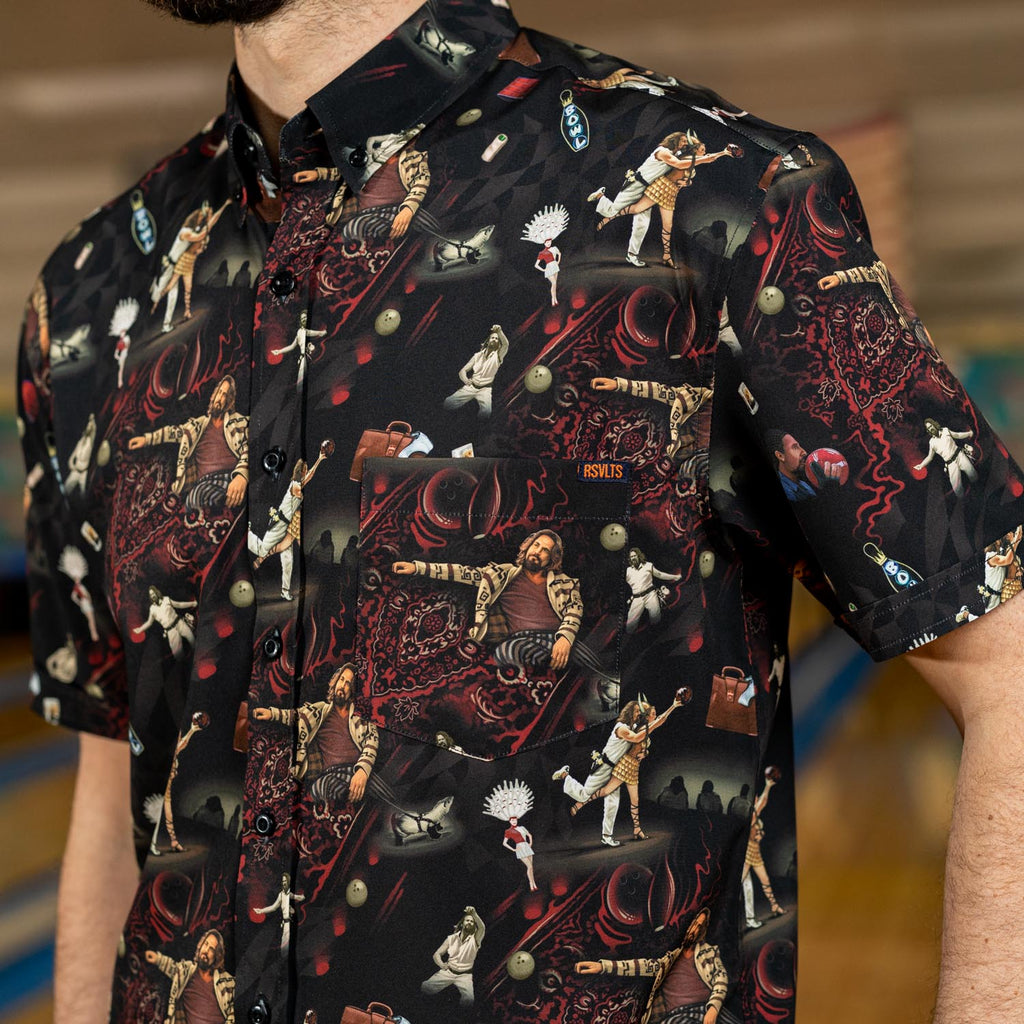 RSVLTS Gutterballs KUNUFLEX Short Sleeve Shirt in Black — detail 4