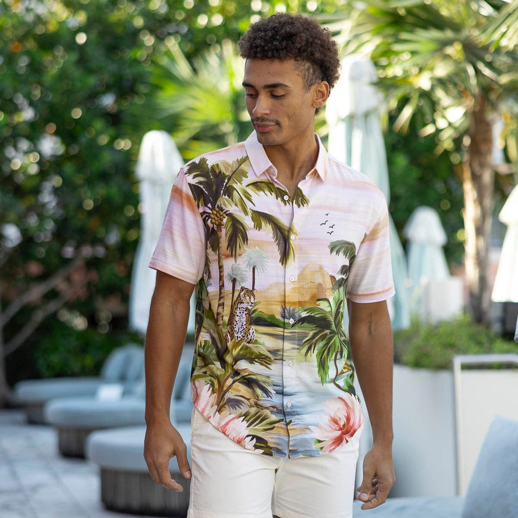 RSVLTS Oasis Bamboo Short Sleeve Shirt in Multicolor — detail 7
