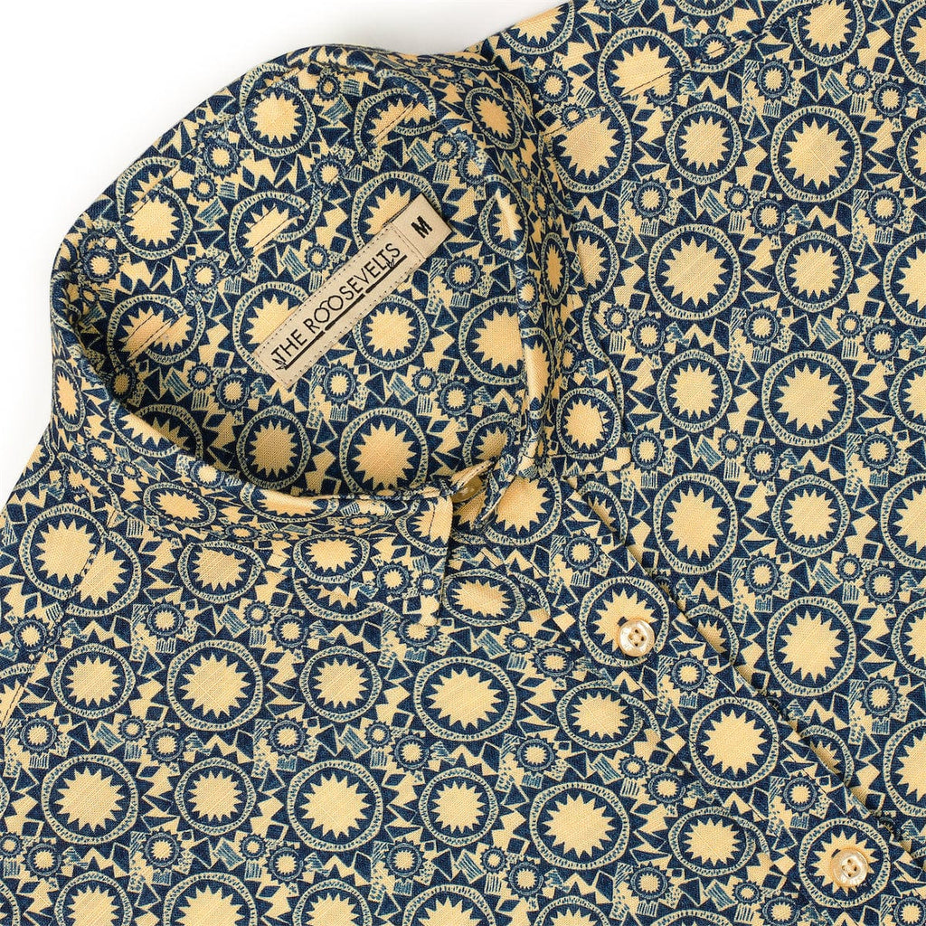 RSVLTS Sunburst Bamboo Short Sleeve Shirt in Blue — detail 9