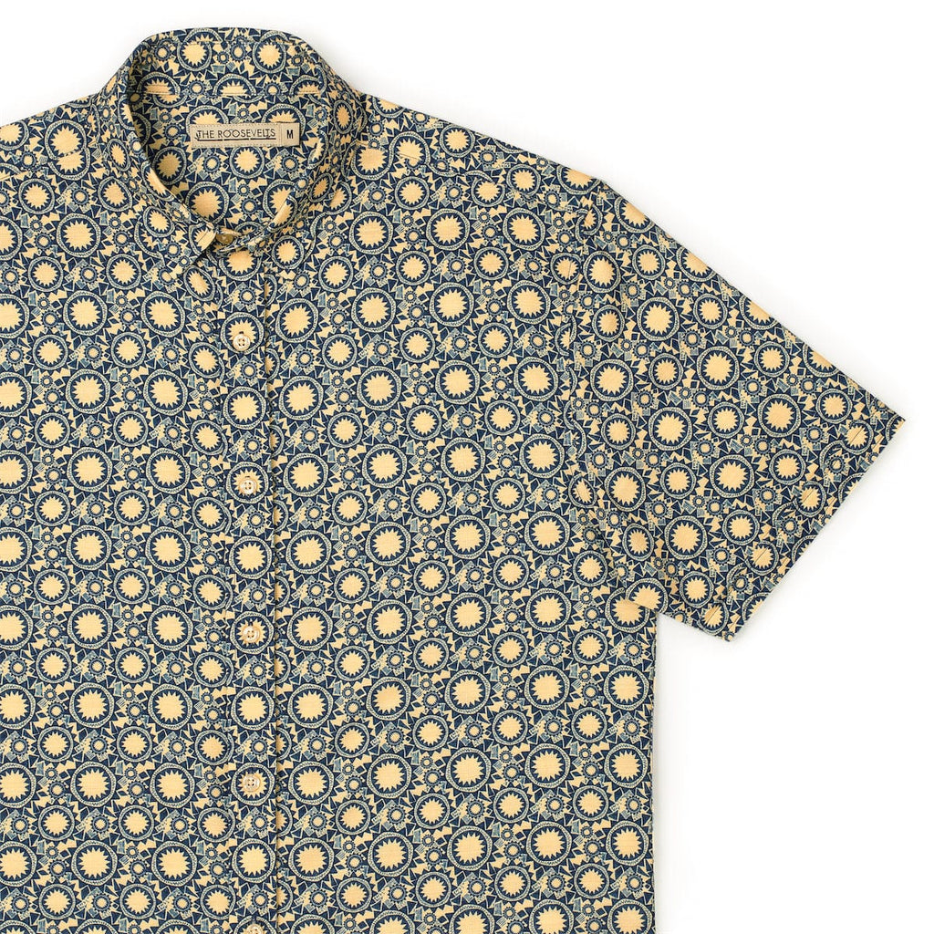RSVLTS Sunburst Bamboo Short Sleeve Shirt in Blue — detail 4