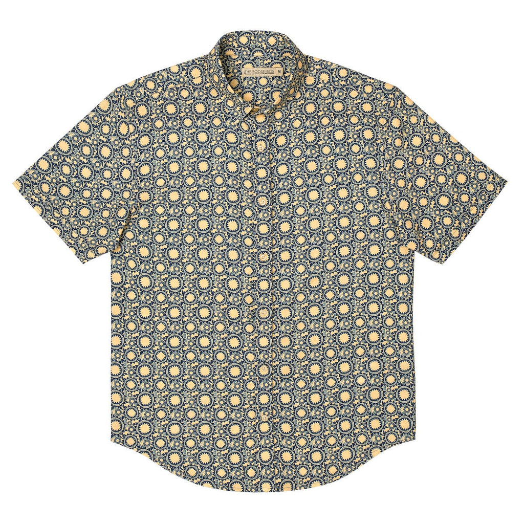 RSVLTS Sunburst Bamboo Short Sleeve Shirt in Blue — detail 7