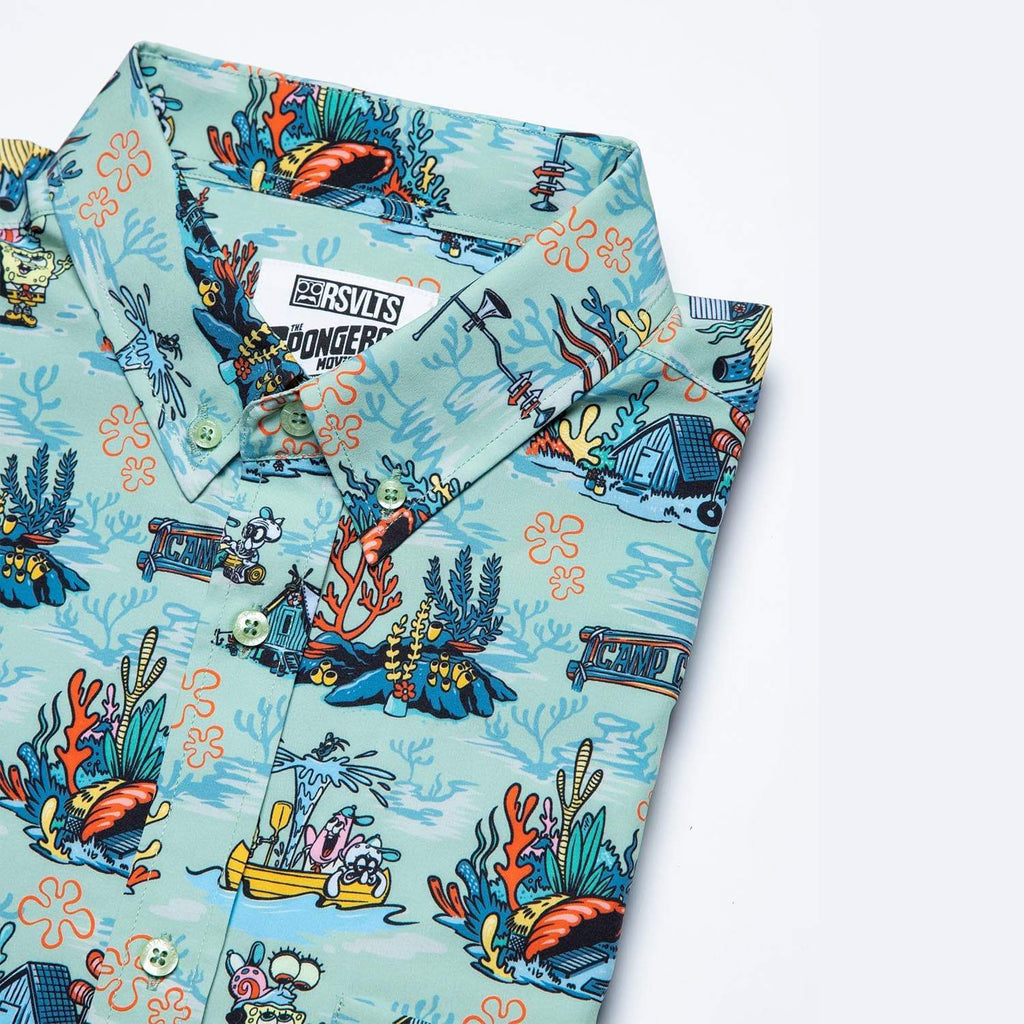 RSVLTS Kamp Koral KUNUFLEX Short Sleeve Shirt in Blue — detail 3