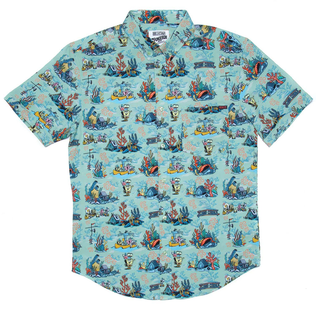 RSVLTS Kamp Koral KUNUFLEX Short Sleeve Shirt in Blue — detail 2