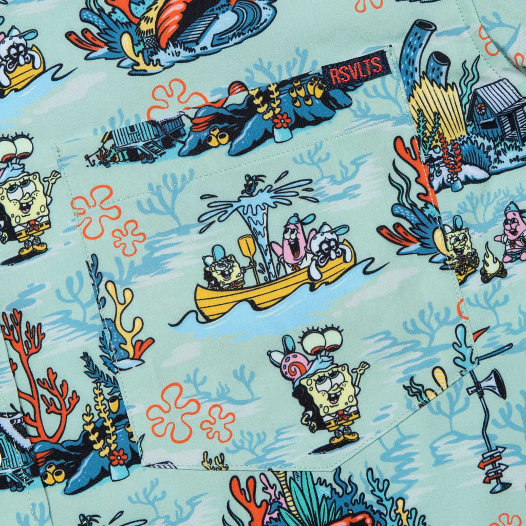RSVLTS Kamp Koral KUNUFLEX Short Sleeve Shirt in Blue — detail 5