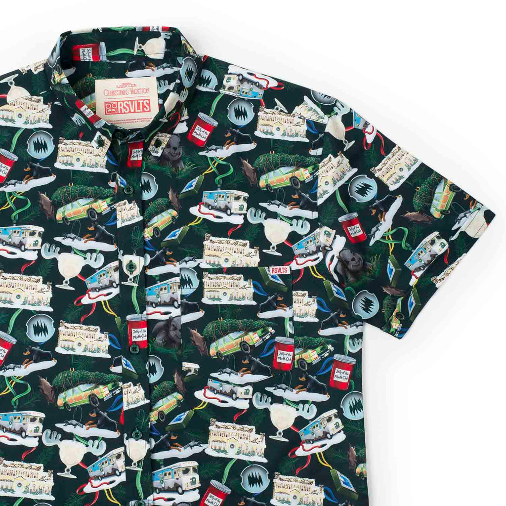 RSVLTS Gris the Season KUNUFLEX Short Sleeve Shirt in Green — front view
