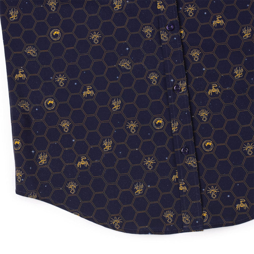 RSVLTS Stages of Fear KUNUFLEX Short Sleeve Shirt in Blue — detail 10