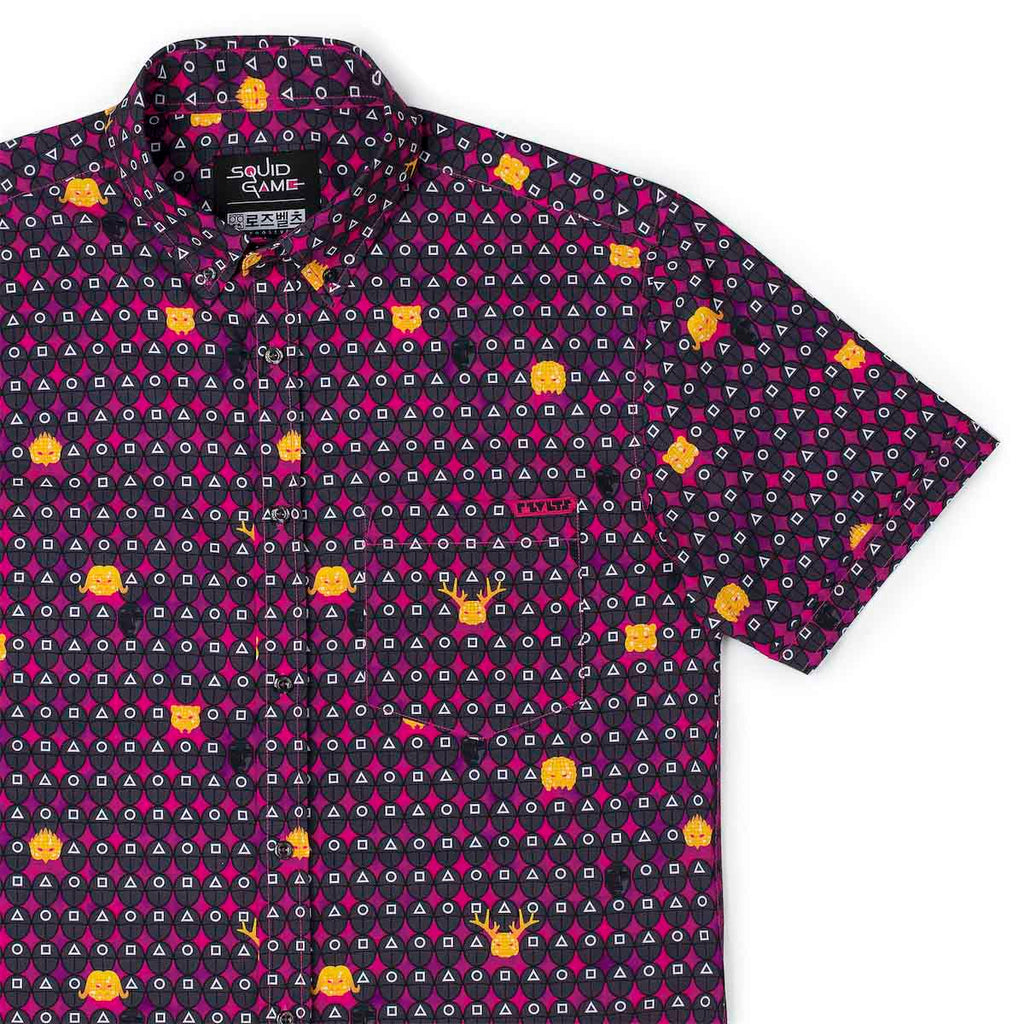 RSVLTS The Real Game Begins KUNUFLEX Short Sleeve Shirt in Black — front view