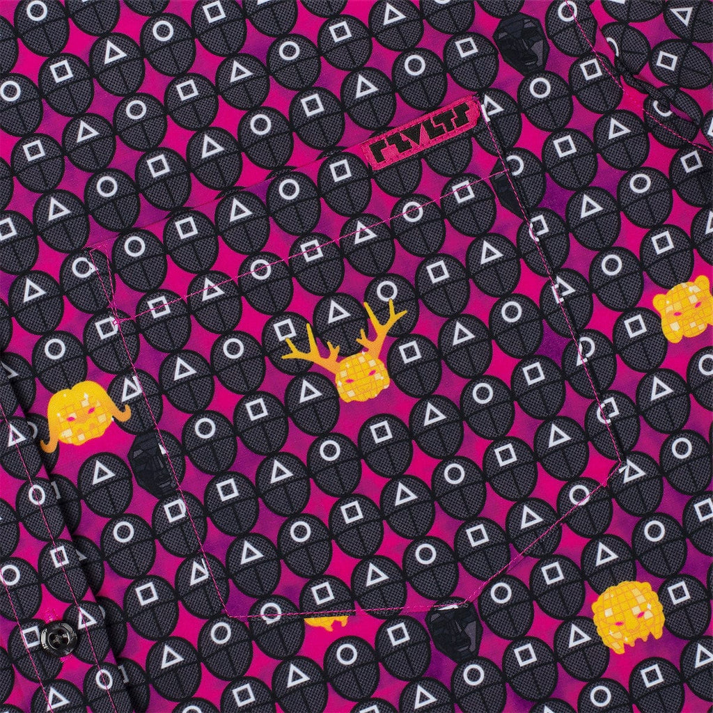 RSVLTS The Real Game Begins KUNUFLEX Short Sleeve Shirt in Black — detail 5