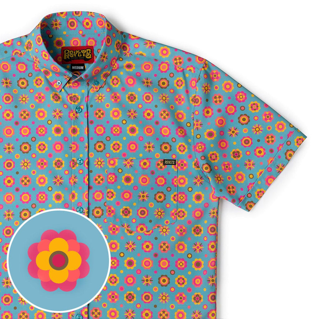RSVLTS Flower Ballad KUNUFLEX Short Sleeve Shirt in Multicolor — detail 4