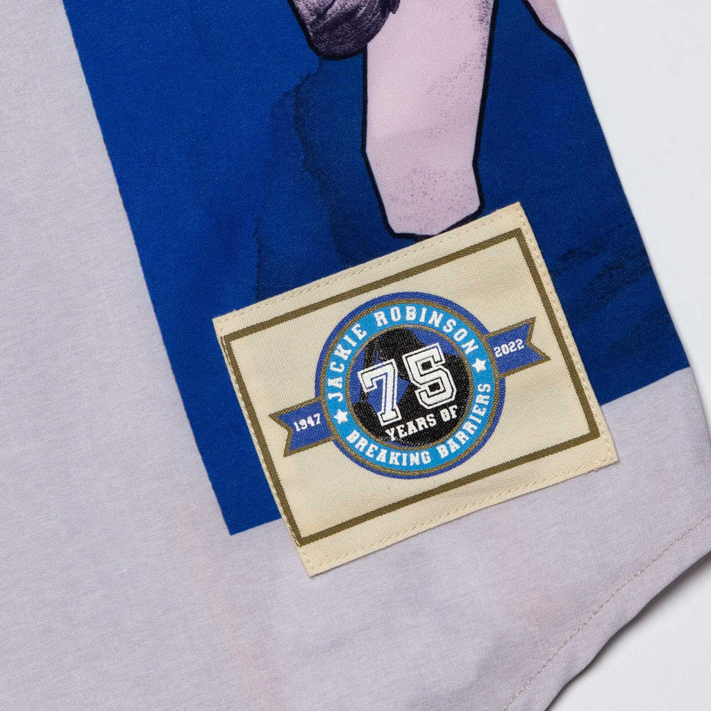 RSVLTS The Jackie Scrapbook KUNUFLEX Short Sleeve Shirt in Gray — detail 9