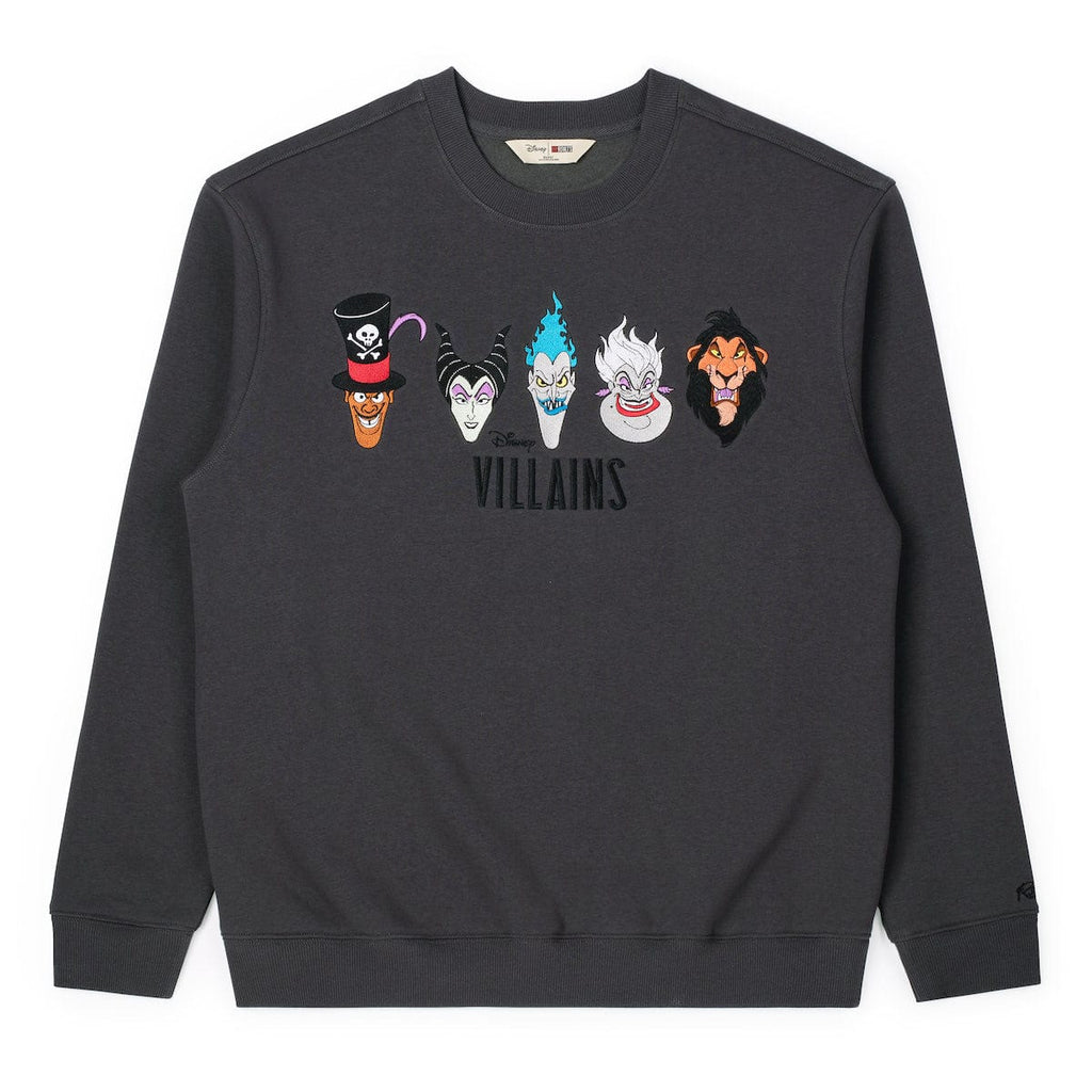 RSVLTS Menacing Mugs Crewneck Sweatshirt in Gray — front view