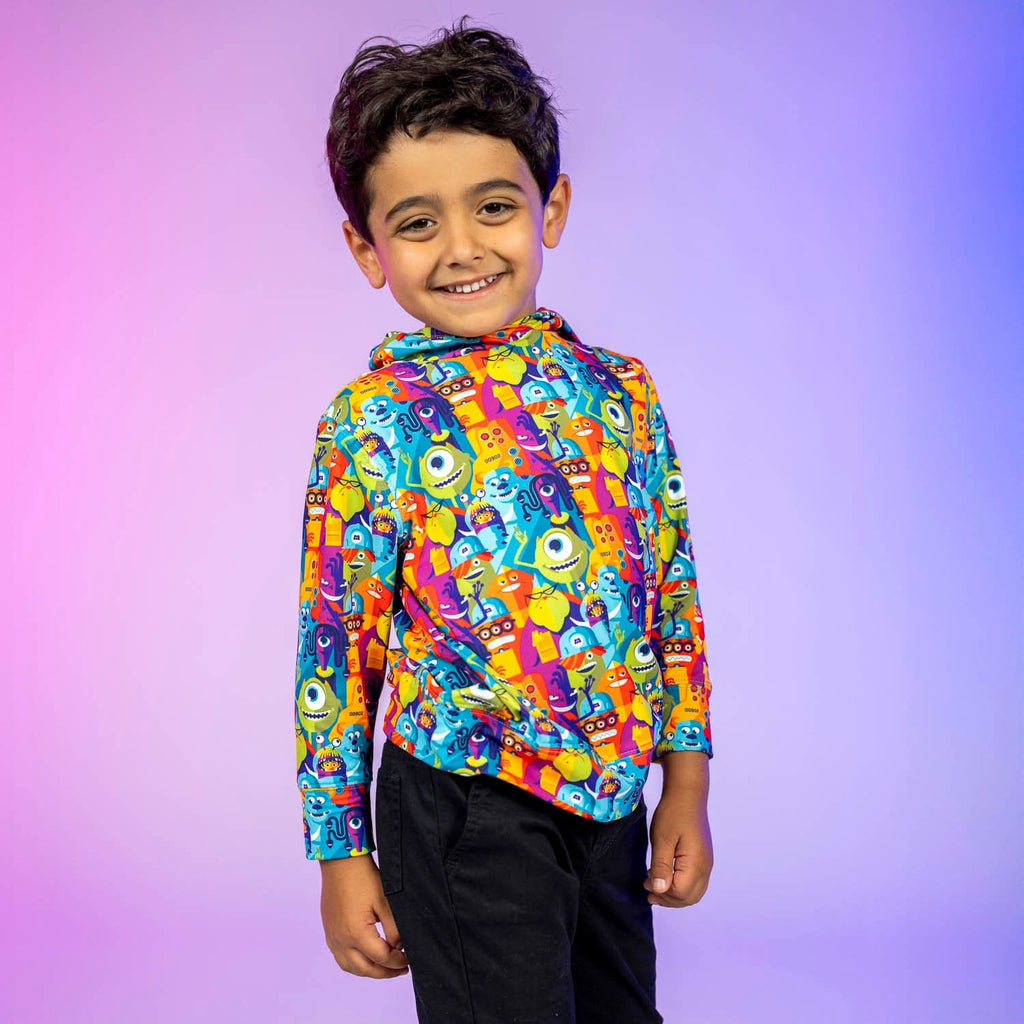RSVLTS The Scare Floor Preschool Performance Hoodie in Multicolor — front view