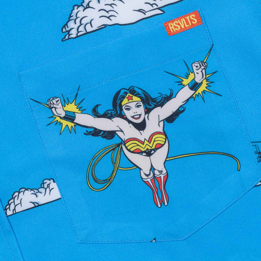 RSVLTS Invisible Jet KUNUFLEX Short Sleeve Shirt in Blue — detail 6