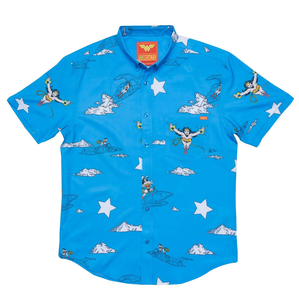 RSVLTS Invisible Jet KUNUFLEX Short Sleeve Shirt in Blue — detail 2