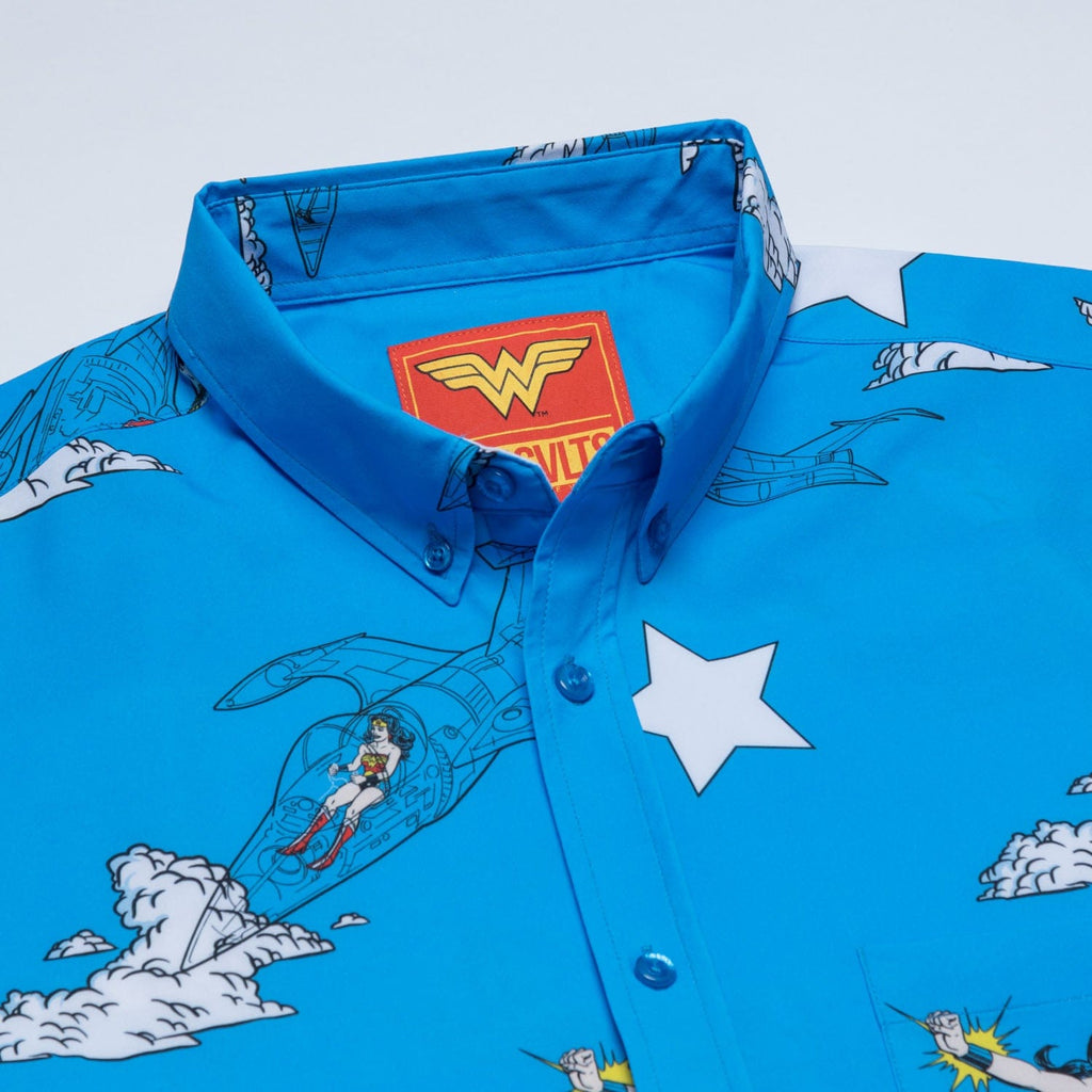 RSVLTS Invisible Jet KUNUFLEX Short Sleeve Shirt in Blue — detail 5