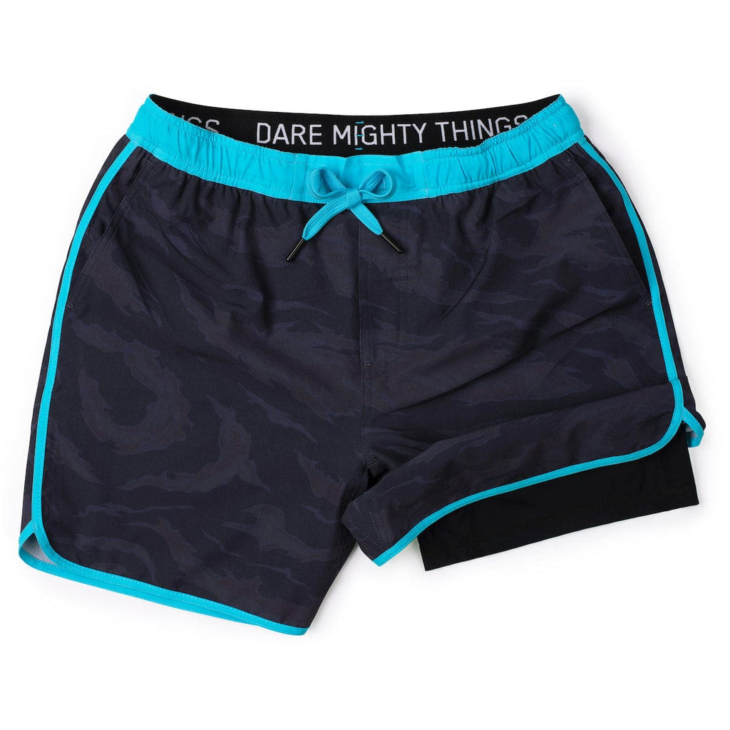 RSVLTS Tiger Camo V2 Lined Training Shorts in Gray — front view