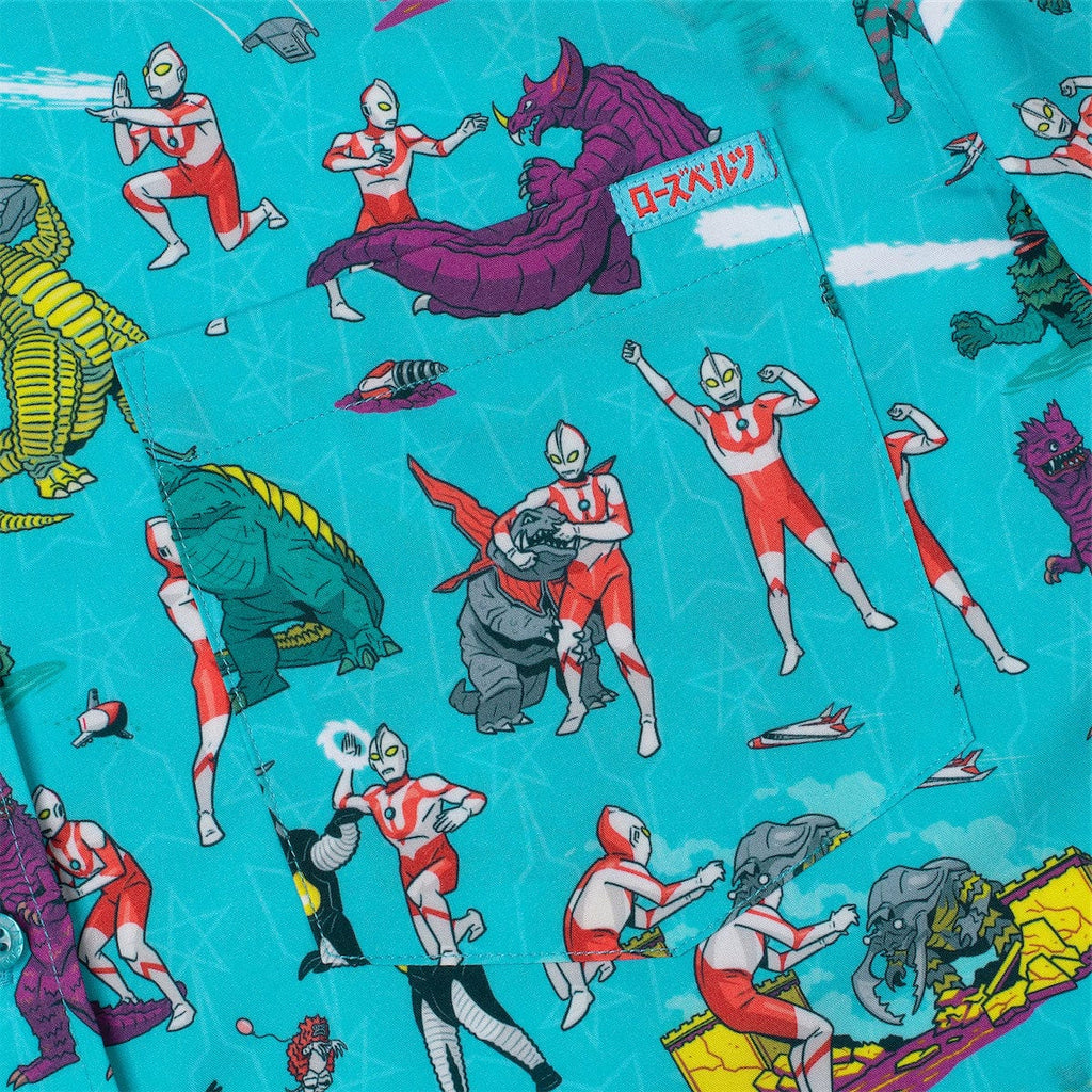 RSVLTS Ultraman Versus KUNUFLEX Short Sleeve Shirt in Blue — detail 2