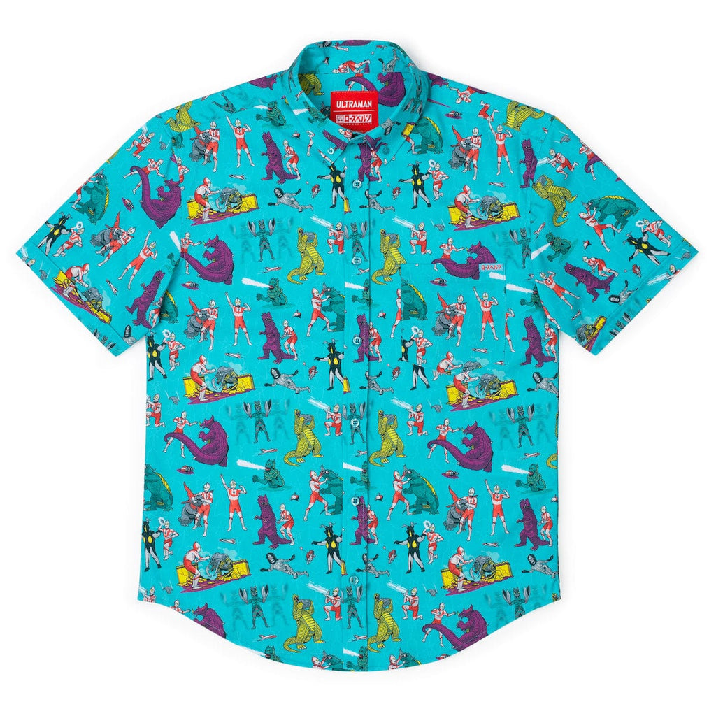 RSVLTS Ultraman Versus KUNUFLEX Short Sleeve Shirt in Blue — detail 3