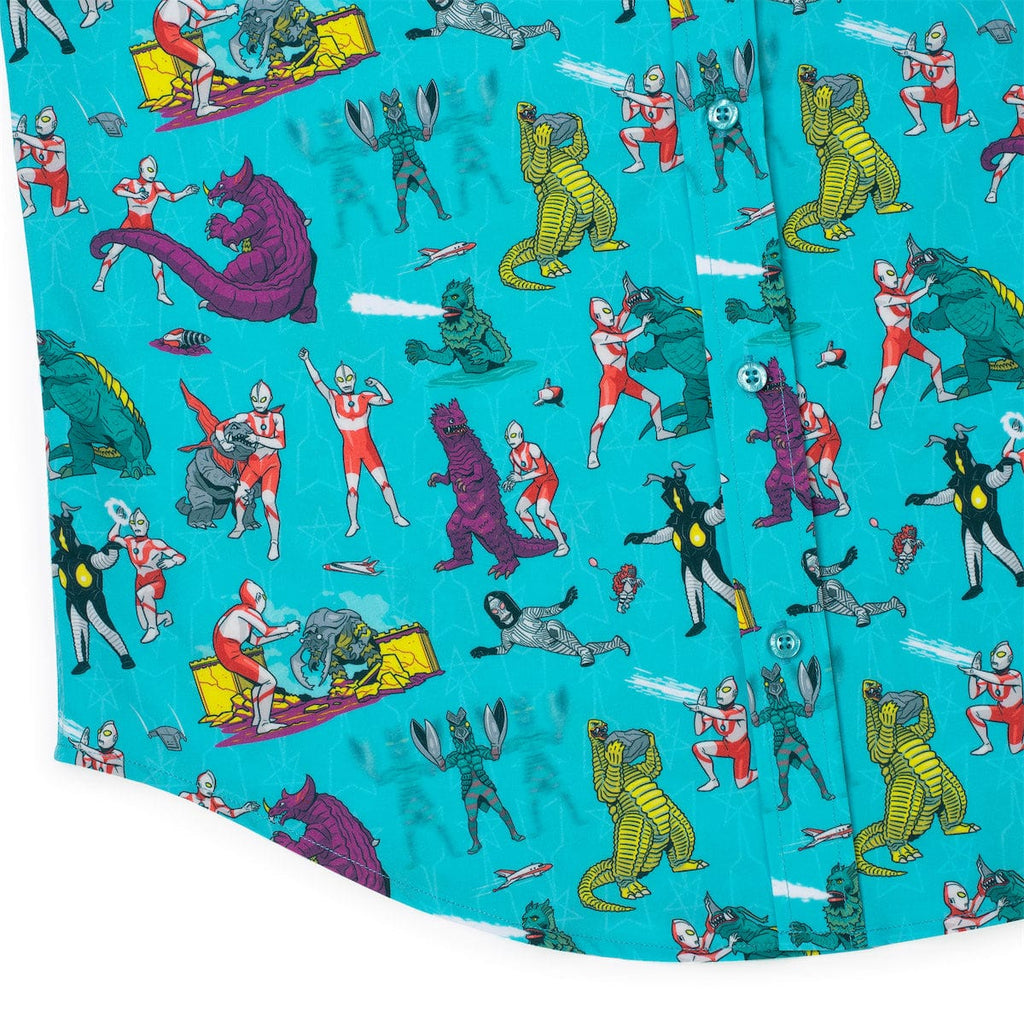 RSVLTS Ultraman Versus KUNUFLEX Short Sleeve Shirt in Blue — detail 5