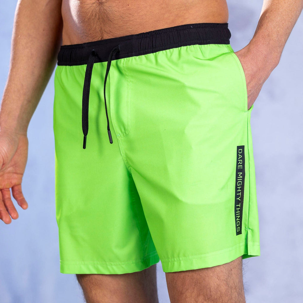 RSVLTS Radioactive V1 Lined Training Shorts in Green — detail 4