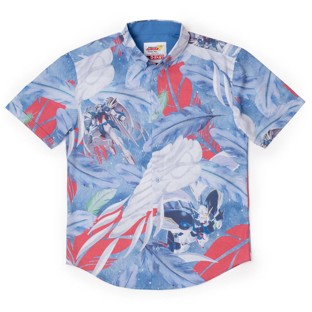 RSVLTS Endless Waltz KUNUFLEX Short Sleeve Shirt in Blue — front view