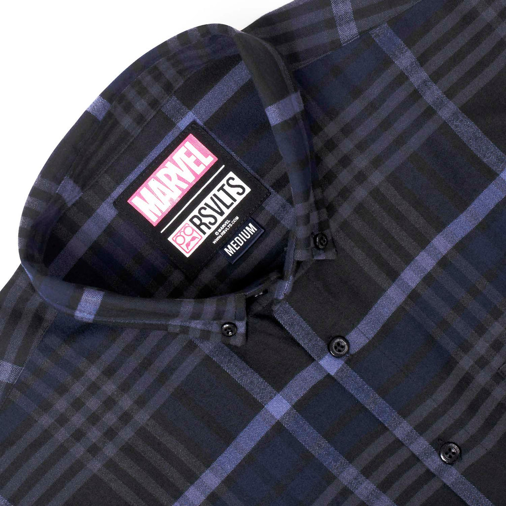 RSVLTS Black Panther BorlandFlex Long Sleeve Flannel in Purple — detail 3