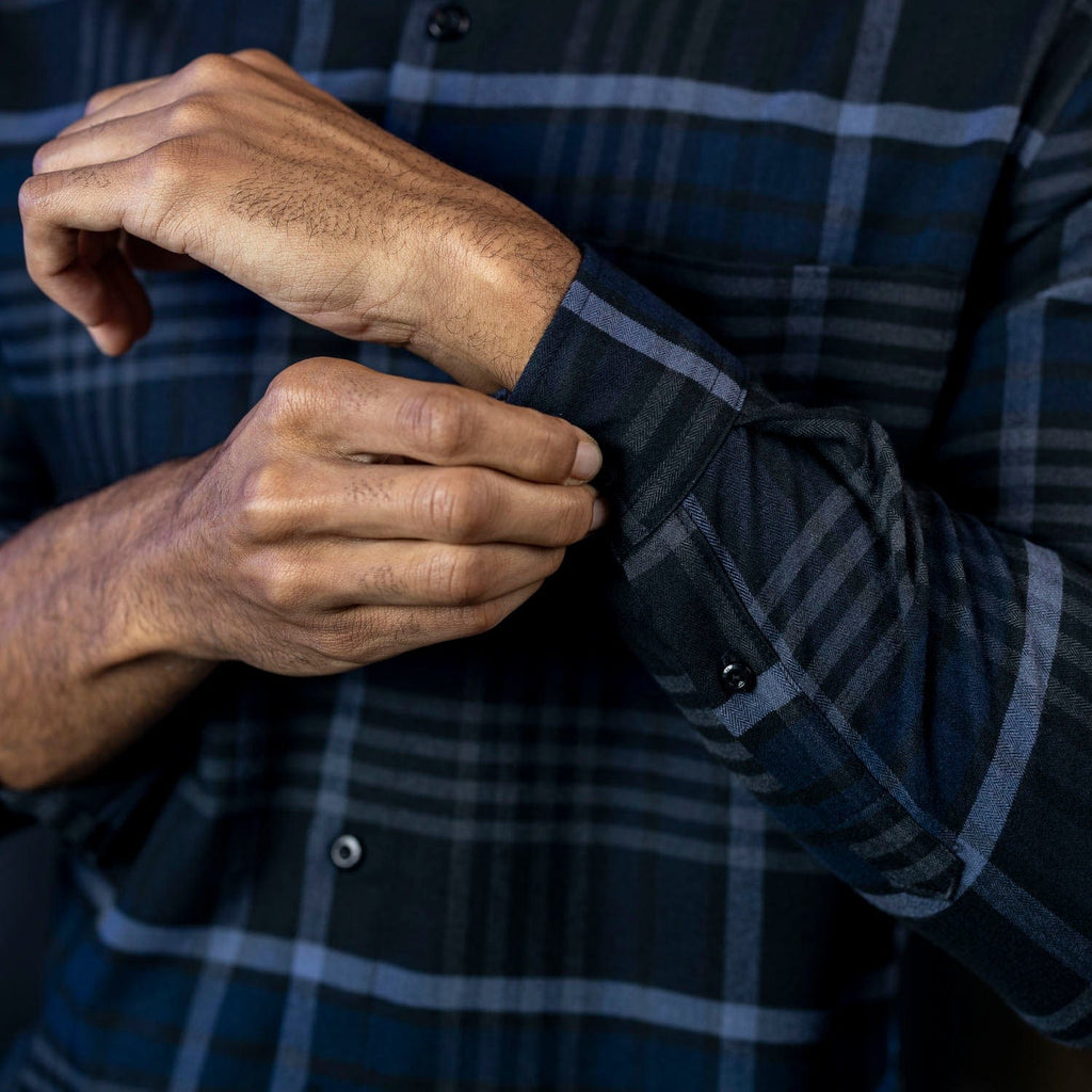 RSVLTS Black Panther BorlandFlex Long Sleeve Flannel in Purple — detail 6