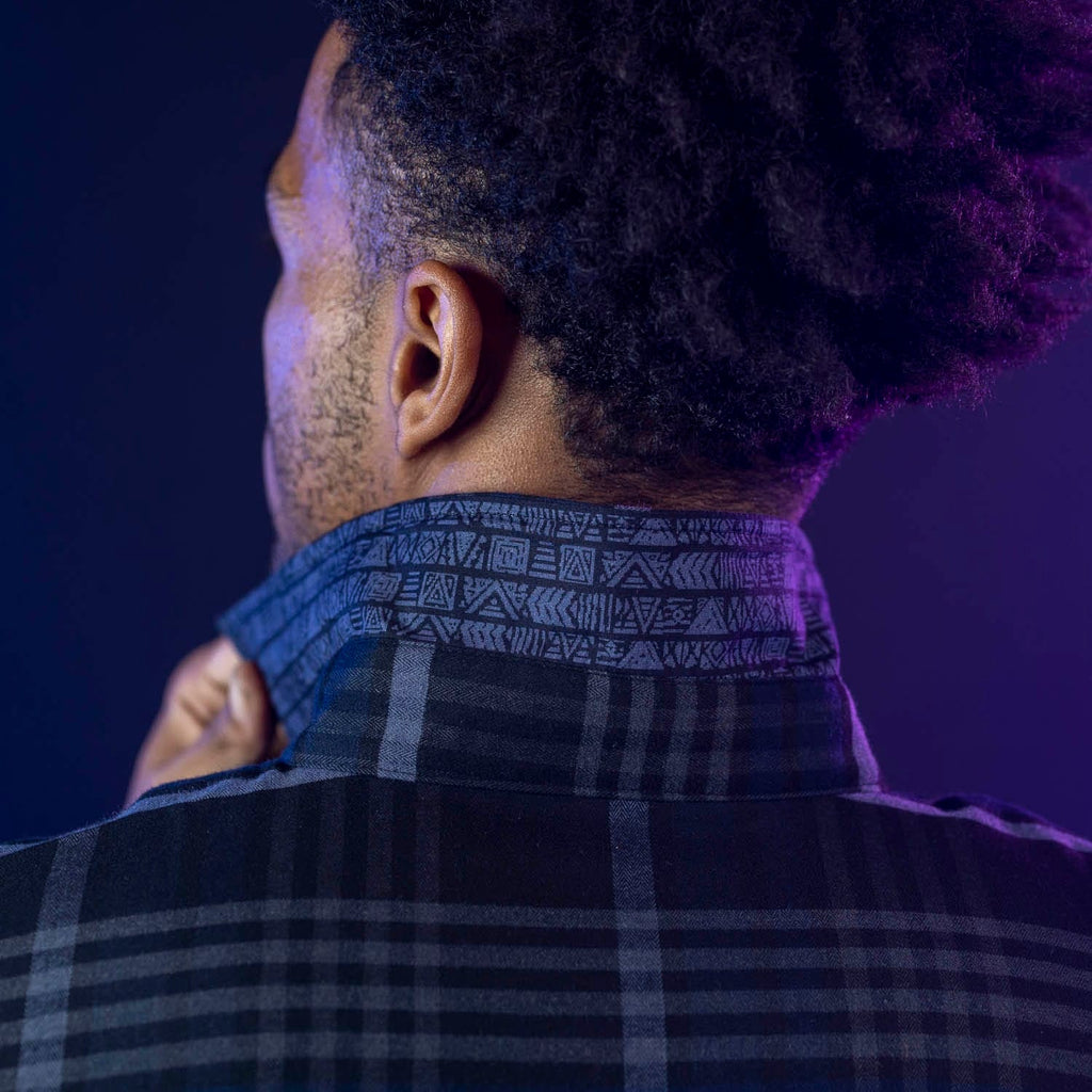 RSVLTS Black Panther BorlandFlex Long Sleeve Flannel in Purple — detail 4