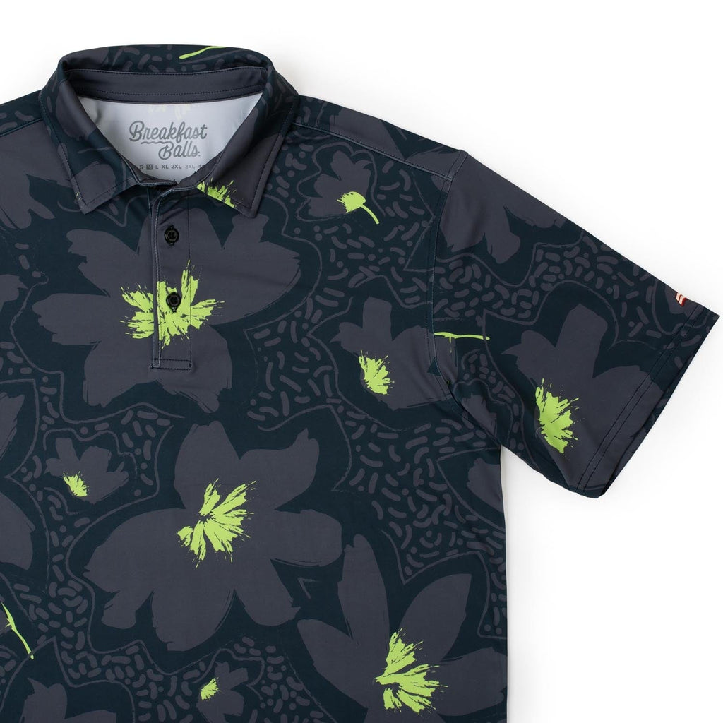 RSVLTS Petal to the Metal All-Day Polo in Black — detail 4