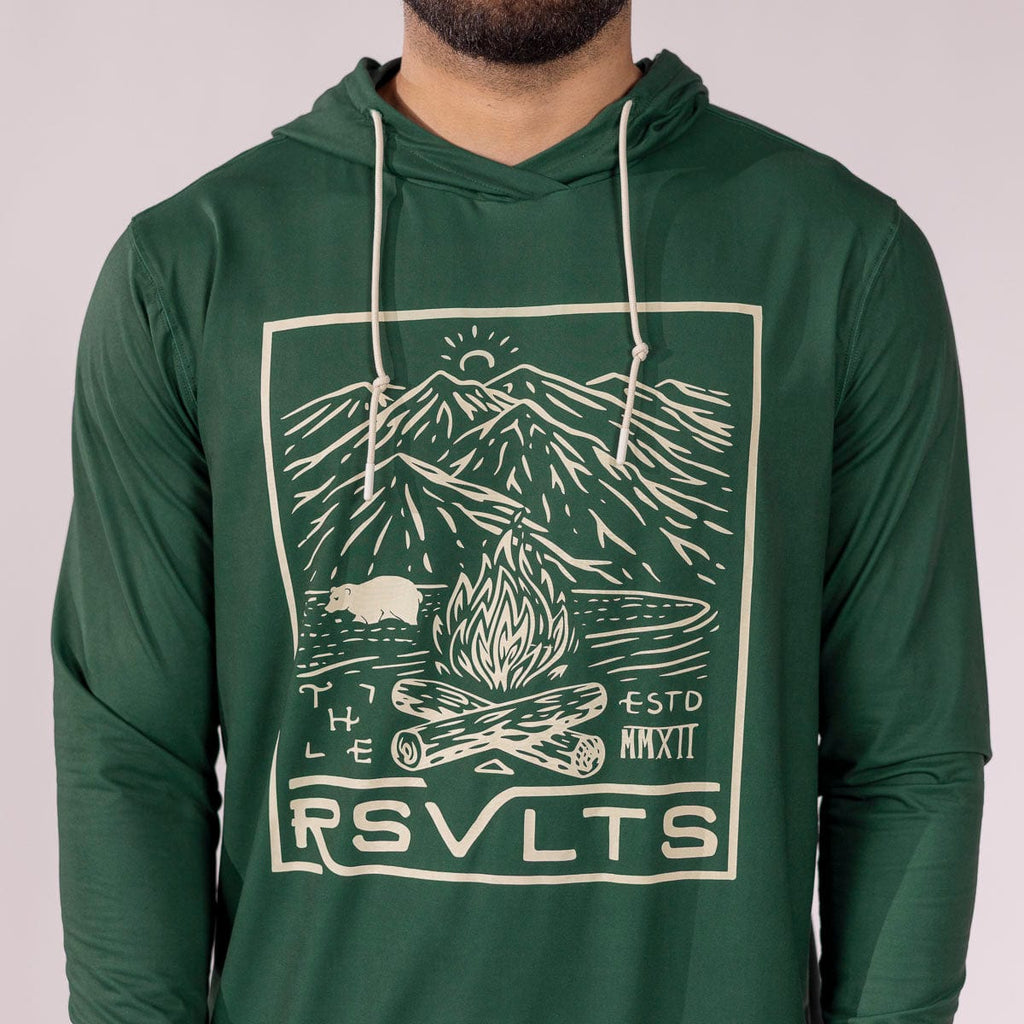 RSVLTS RSVLTS MTNS (Alpine Green) Performance Hoodie in Green — front view