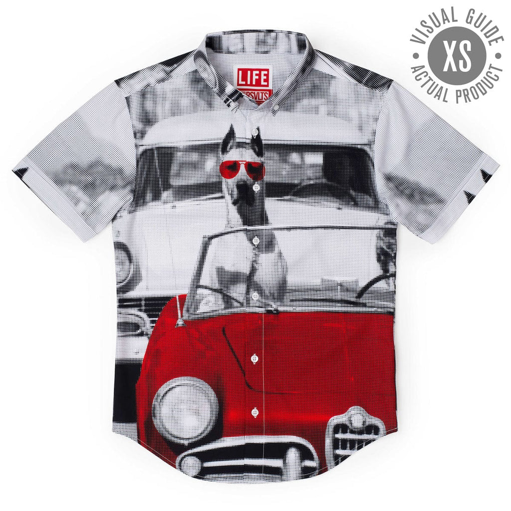 RSVLTS Doggone Cruisin KUNUFLEX Short Sleeve Shirt in Gray — detail 6