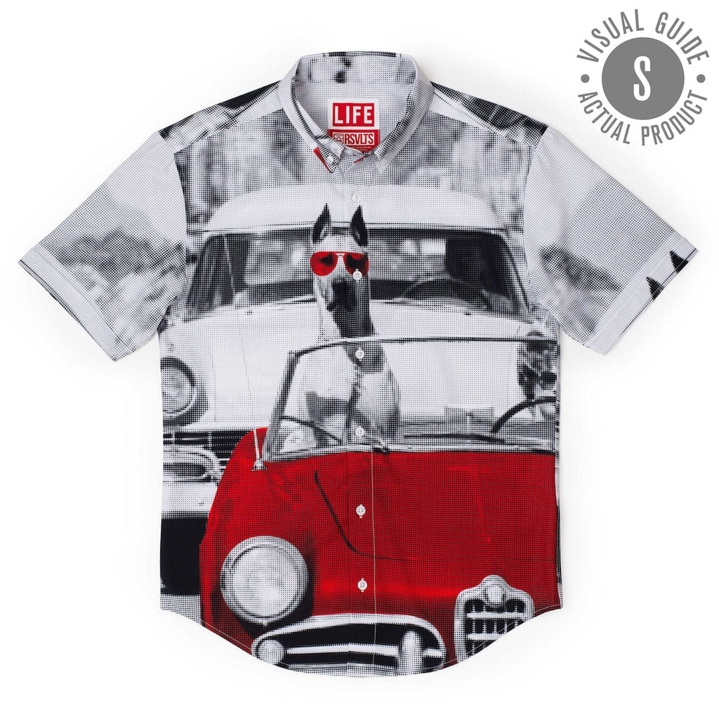 RSVLTS Doggone Cruisin KUNUFLEX Short Sleeve Shirt in Gray — detail 7