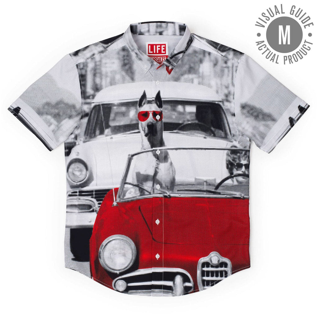RSVLTS Doggone Cruisin KUNUFLEX Short Sleeve Shirt in Gray — detail 8