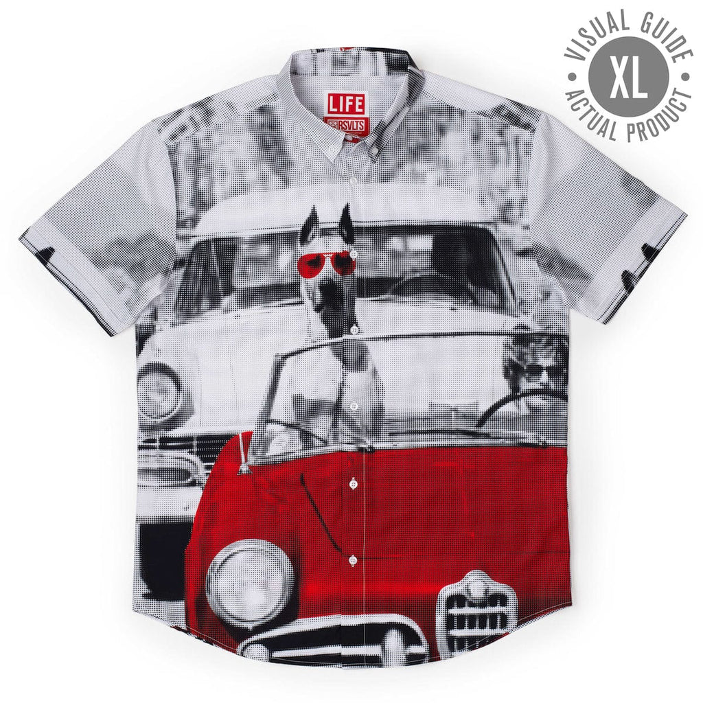 RSVLTS Doggone Cruisin KUNUFLEX Short Sleeve Shirt in Gray — detail 10