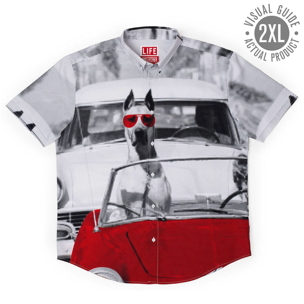 RSVLTS Doggone Cruisin KUNUFLEX Short Sleeve Shirt in Gray — detail 11