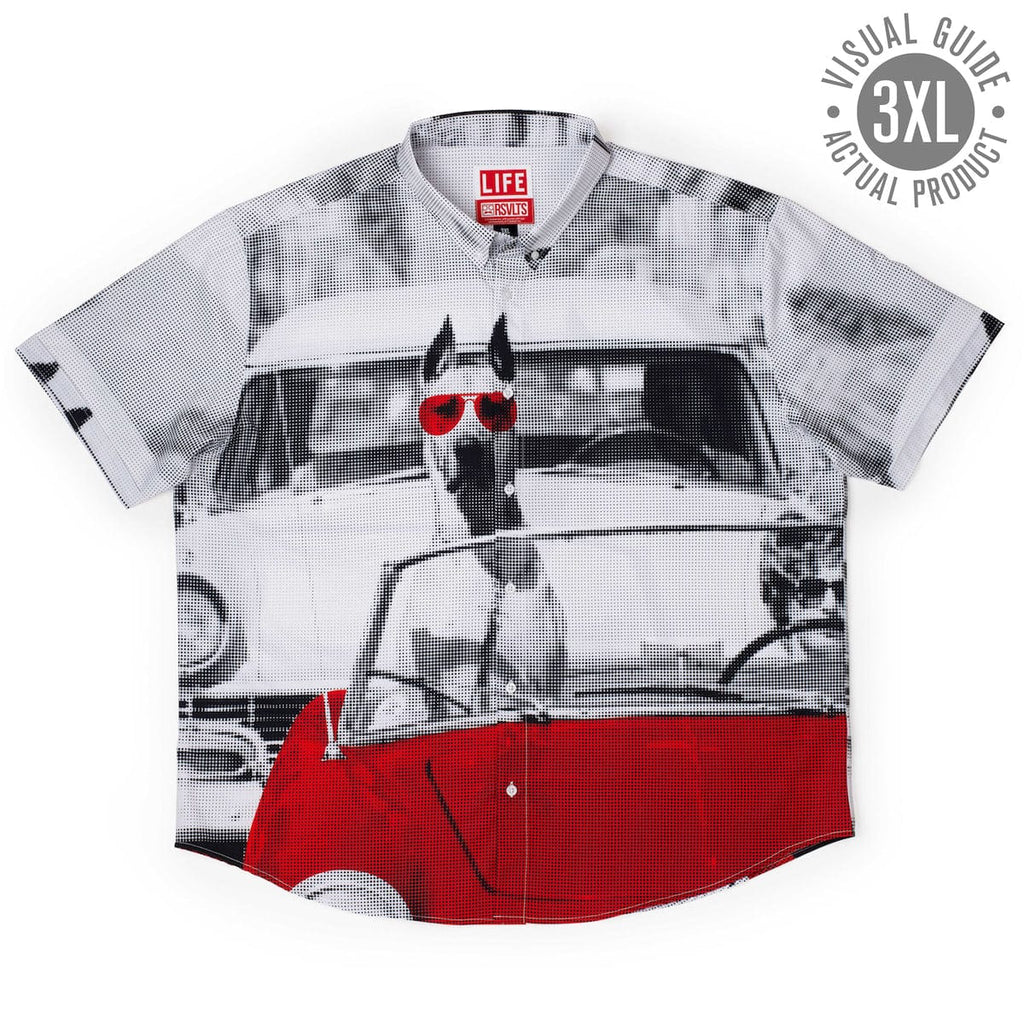 RSVLTS Doggone Cruisin KUNUFLEX Short Sleeve Shirt in Gray — detail 13
