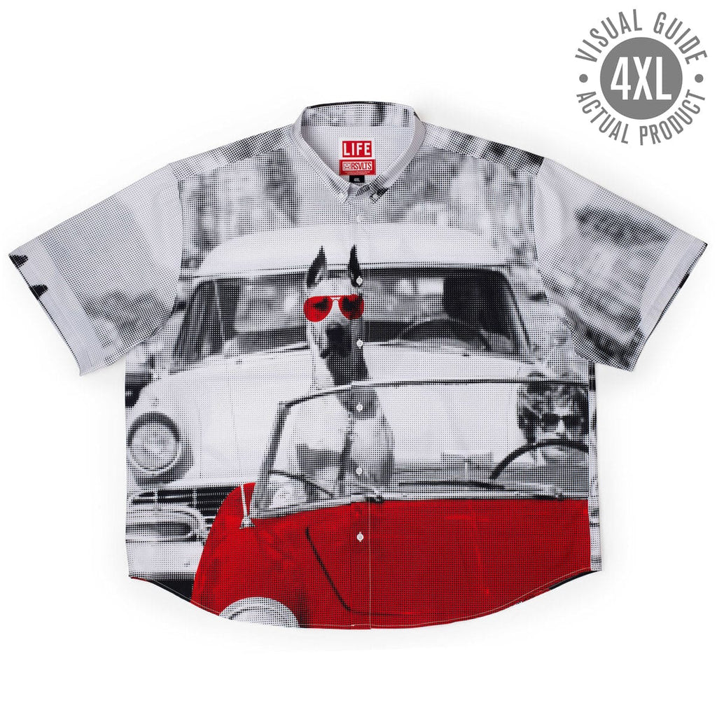 RSVLTS Doggone Cruisin KUNUFLEX Short Sleeve Shirt in Gray — detail 12