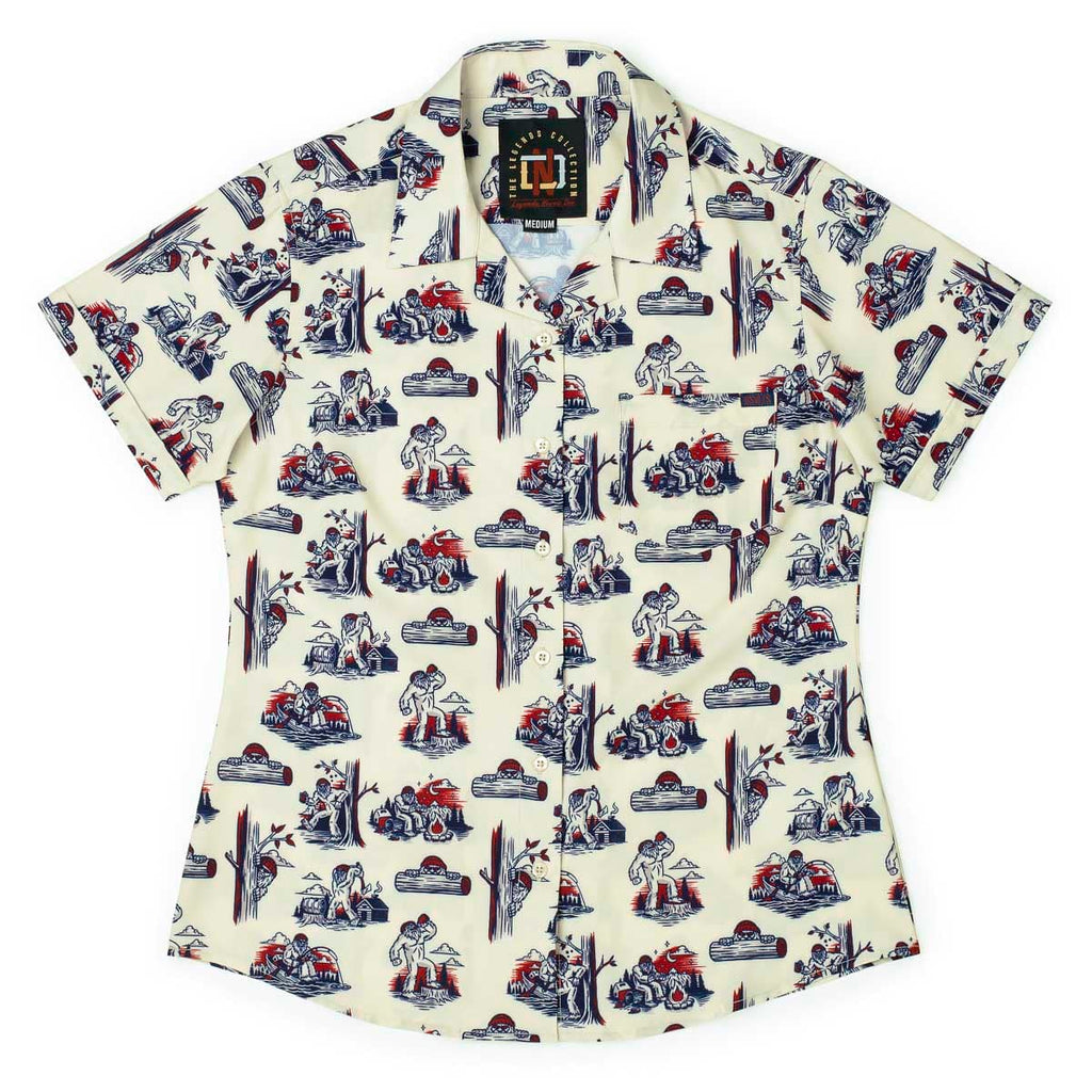 RSVLTS Search Party Women's KUNUFLEX Short Sleeve Shirt (Legends Edition) in Blue — detail 4
