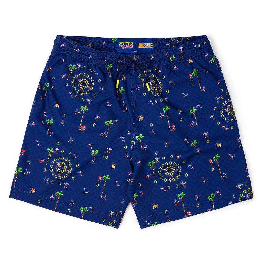 RSVLTS Sonic Interrupted Hybrid Shorts in Blue — front view