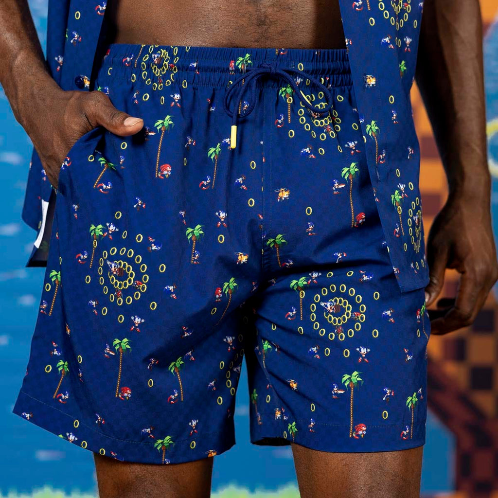 RSVLTS Sonic Interrupted Hybrid Shorts in Blue — detail 3