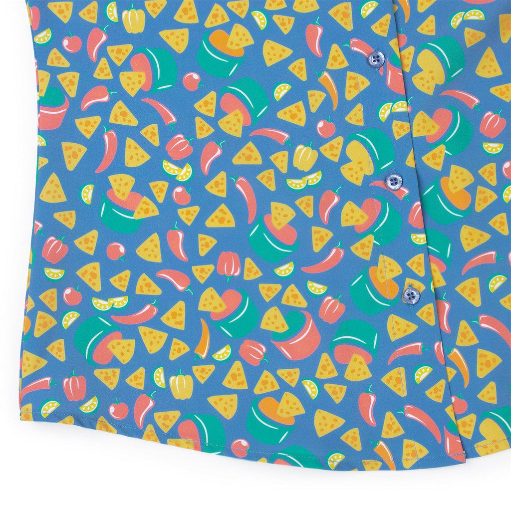 RSVLTS Double Dippin’ Women's KUNUFLEX Short Sleeve Shirt in Blue — detail 6