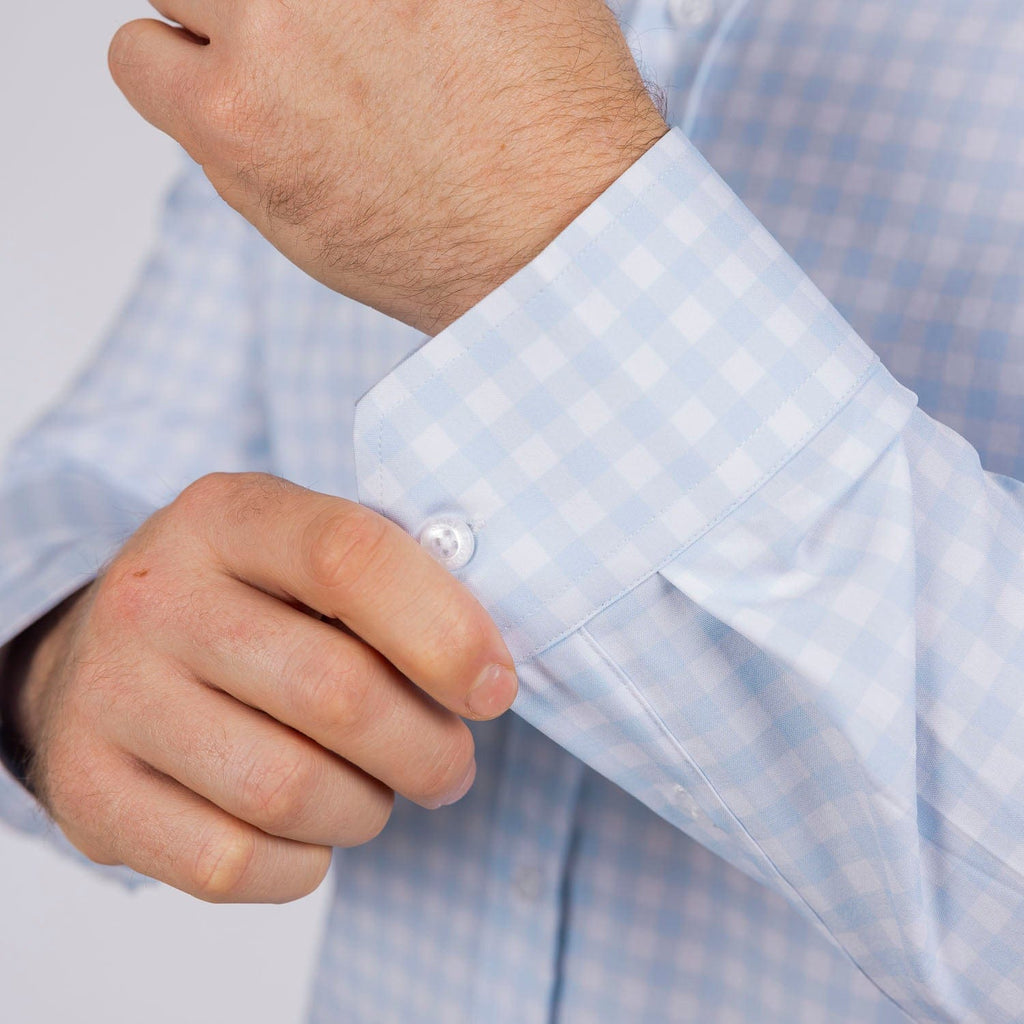 RSVLTS The Beckwith Good Looks KUNUFLEX Dress Shirt in Blue — detail 12