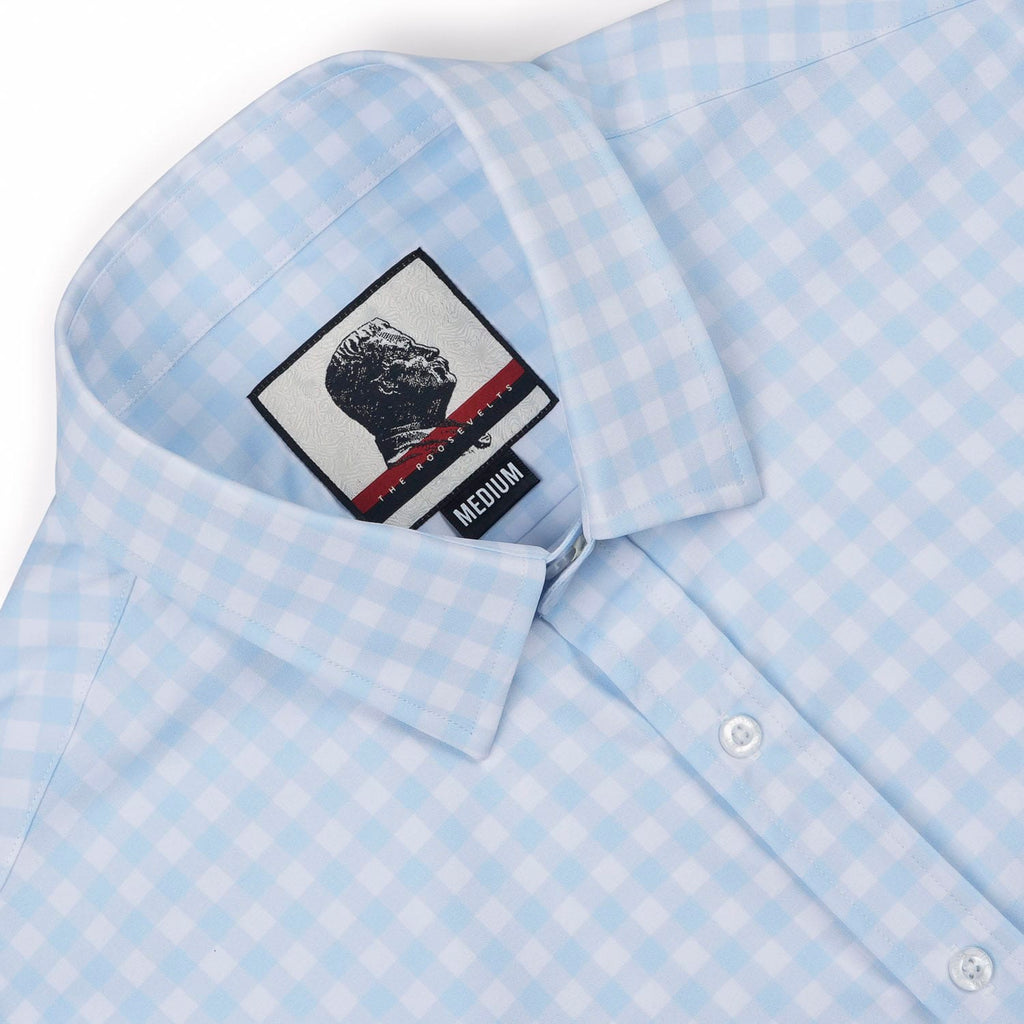 RSVLTS The Beckwith Good Looks KUNUFLEX Dress Shirt in Blue — detail 10