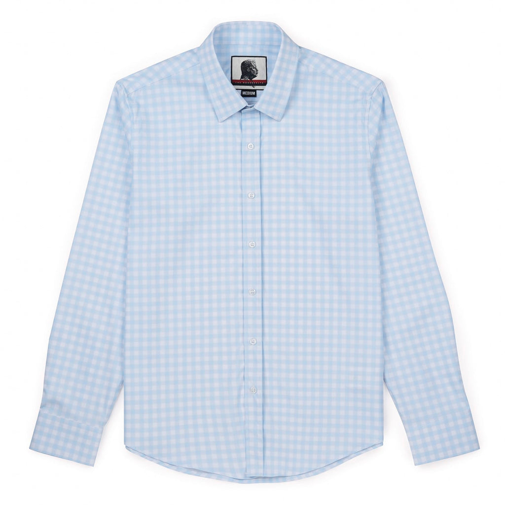 RSVLTS The Beckwith Good Looks KUNUFLEX Dress Shirt in Blue — detail 6