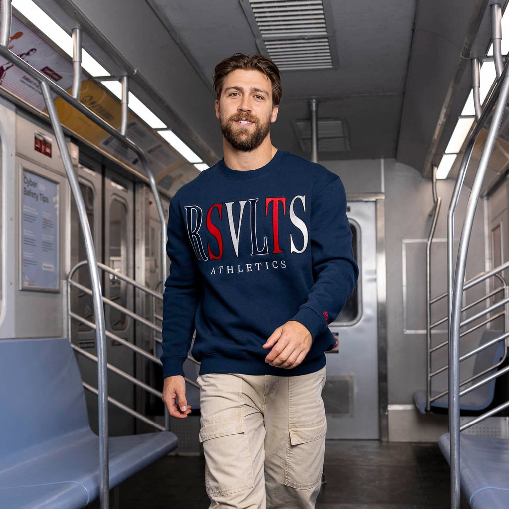 RSVLTS RSVLTS Athletics Crewneck Sweatshirt in Blue — detail 3
