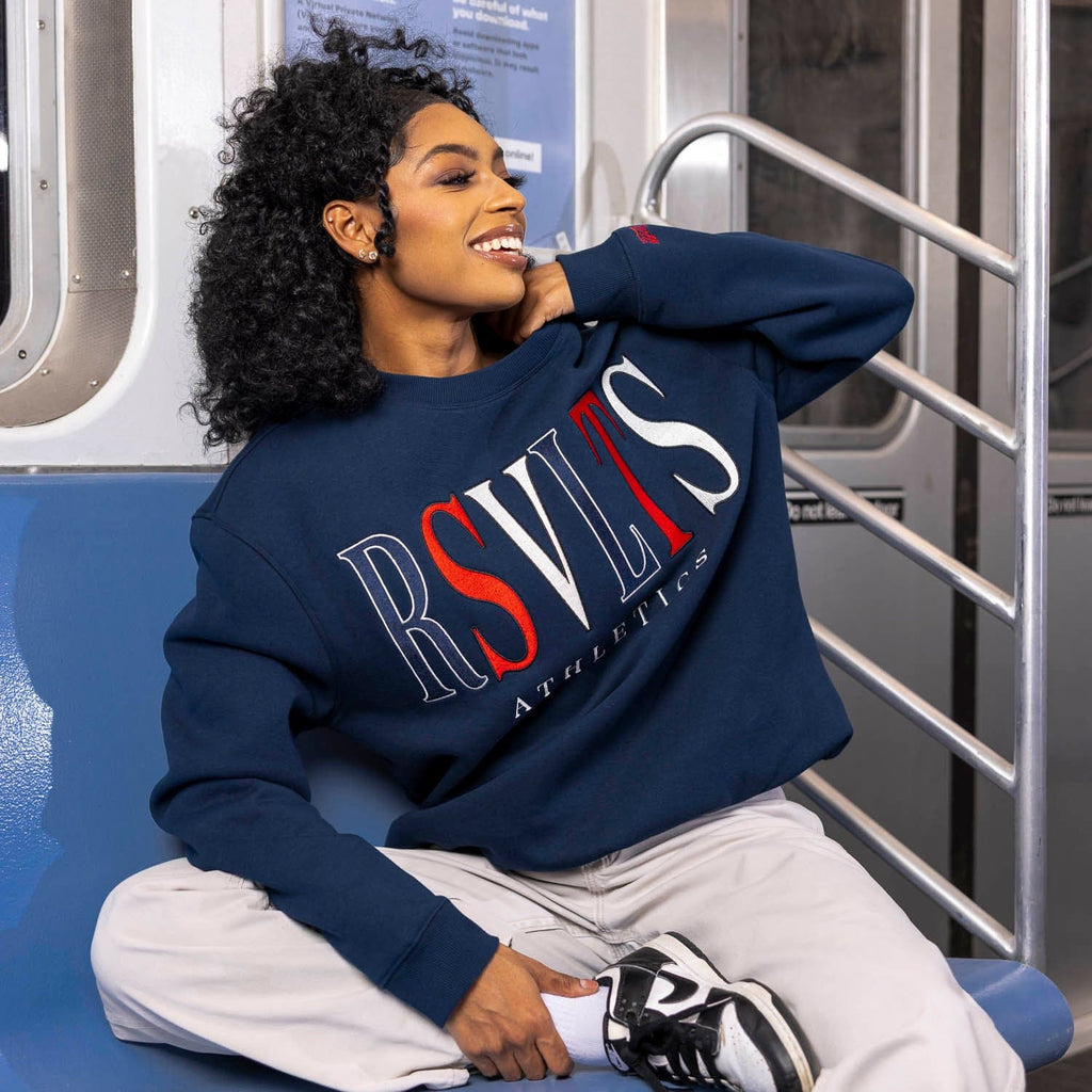 RSVLTS RSVLTS Athletics Crewneck Sweatshirt in Blue — detail 5