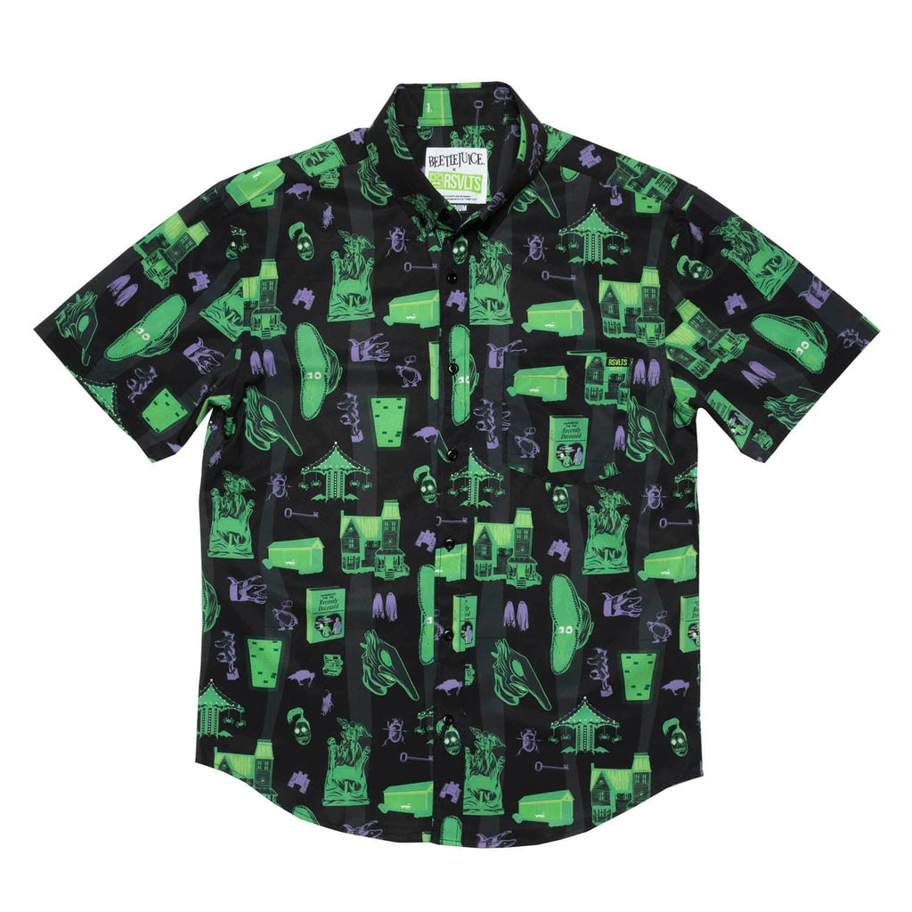 RSVLTS Haunting of Maitland Manor KUNUFLEX Short Sleeve Shirt in Black — detail 2