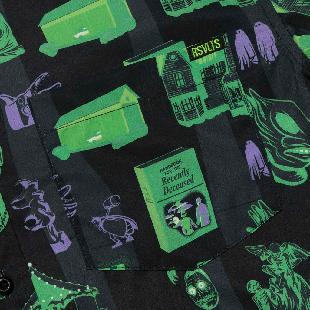RSVLTS Haunting of Maitland Manor KUNUFLEX Short Sleeve Shirt in Black — detail 5