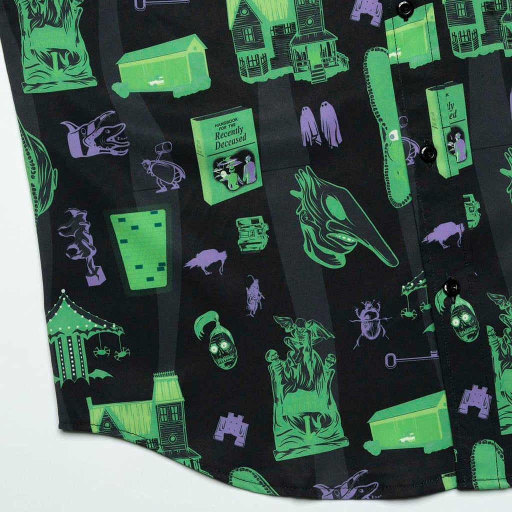 RSVLTS Haunting of Maitland Manor KUNUFLEX Short Sleeve Shirt in Black — detail 3