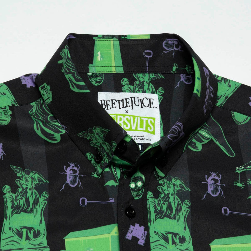 RSVLTS Haunting of Maitland Manor KUNUFLEX Short Sleeve Shirt in Black — detail 4